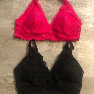 Bralette bundle pink and black lace